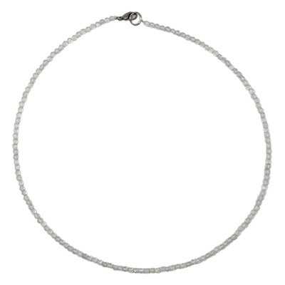 3mm Crystal Quartz Faceted Semi-Precious Stone Necklace